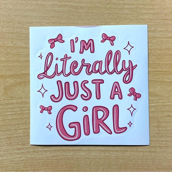 Literally Just A Girl Pink Sticker Pack (4) All Brand New, Fun Gifts! 🎁🩷 - Picture 2 of 5